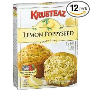 Krusteaz Lemon Poppyseed Supreme Muffin Mix, 17 Ounce Boxes (Pack of 