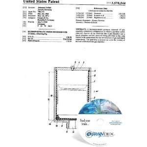  NEW Patent CD for HYDROPNEUMATIC PRESSURE RESERVOIR 