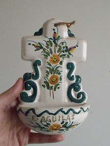 vintage holy water font,ceramic  