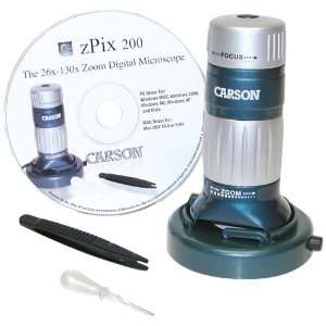  CARSON MM 740 ZPIX 200 USB DIGITAL MICROSCOPE WITH 26X130X 