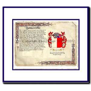    Bonuccello Coat of Arms/ Family History Wood Framed