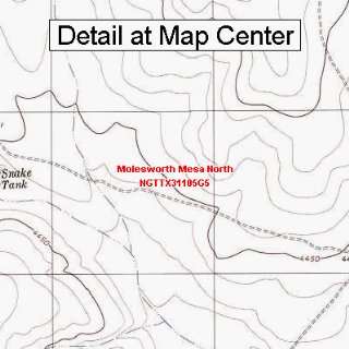 USGS Topographic Quadrangle Map   Molesworth Mesa North, Texas (Folded 