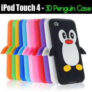   Penguin Soft Rubber Silicone Case Cover Skin for iPod Touch 4 4th Gen