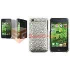 Silver Diamond Clip on Hard Cover Case+Privacy Filter Guard for iPhone 