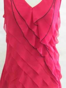 NWOT EXPRESS V NECK RUFFLE FRONT CONTRAST FABRIC WOMANS TANK TOP, sz 