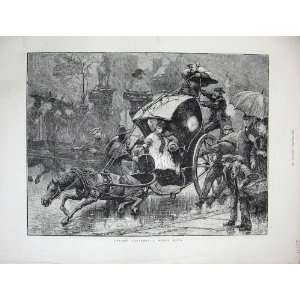   London Street Scene 1872 Horse Carriage Falling People: Home & Kitchen