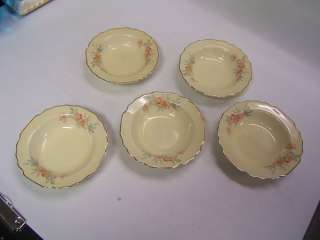 George Lido China Floral Canary 5 dessert bowls  
