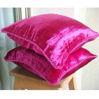 Pillow Decor   Mongolian Sheepskin Hot Pink 18 x 18 Decorative Throw 