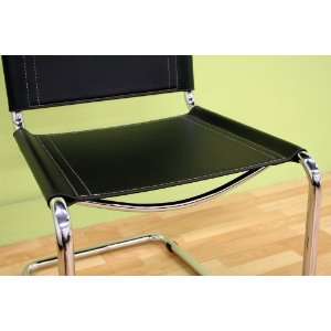  Mirta Black Leather Chair: Home & Kitchen