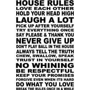  HOUSE RULES VINYL WALL DECAL HOME DECOR #3 13 x 20.5 