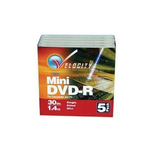 Velocity Mini DVD R 2X 1.4 GB Discs with Jewel Cases (5 