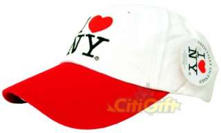 AUTHENTIC I LOVE NY NEW YORK BASEBALL CAP HAT WHITE RED  
