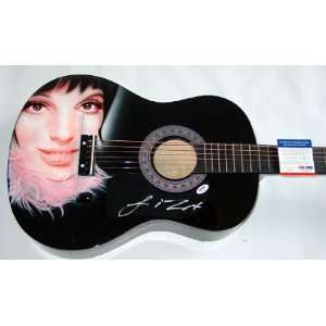  Liza Minelli Autographed Signed Stunning Airbrush Guitar 