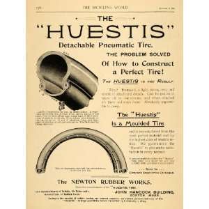  1894 Ad Newton Rubber Works Huestis Tires Bicycle Bike 