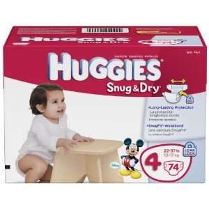  Huggies Snug and Dry Diapers, Step 4, Big Pack, 74 Count 