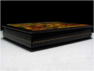 HUNT   Vintage Hand Painted Russian Lacquer Box by Artist GUSEV of 