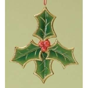   Musical Porcelain Holly Leaf Christmas Ornaments: Home & Kitchen