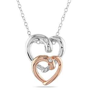   Silver 0.02 CT TDW Diamond Heart Pendant With Chain (G H, I3) Jewelry