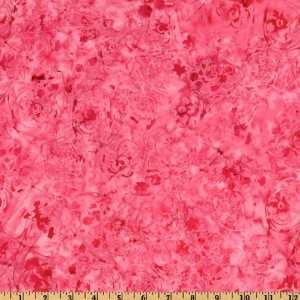  44 Wide Tonga Batik Primrose Floral Swirls Pink Fabric 