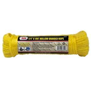  IIT 48890 100 Foot x 1/4 Inch Hollow Braided Rope   Yellow 