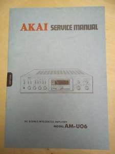   Service/Repair Manual~AM U06 Integrated Amplifier/Amp~Original  