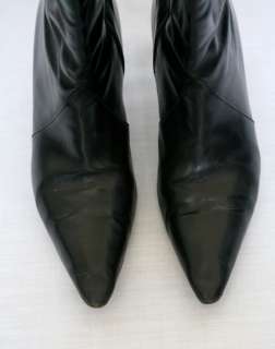MANOLO BLAHNIK Black Classic Mid Calf Bootie Boots 9/39  