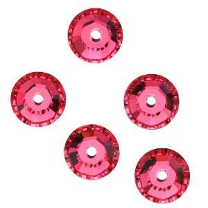   Center Hole Sew On Stone 5mm Indian Pink x50 Arts, Crafts & Sewing