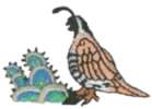 Quail, Cactus Embroidered Iron On Applique Patch 693632  