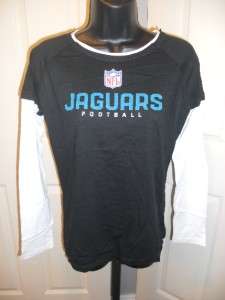 NEW Jacksonville Jaguars Womens XLarge XL Black L/S Tissue Tee Reebok 