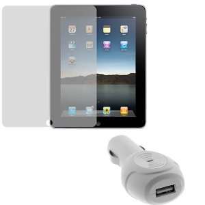   USB Car Charger + LCD Screen Protector for Apple iPad: Electronics