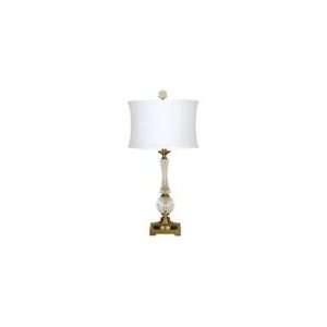 Crystal Table Lamp in Antiqued Brass