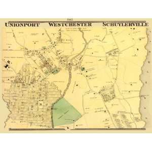   WESTCHESTER, & SCHUYLERVILLE NEW YORK (NY) LANDOWNER MAP 1865 Home