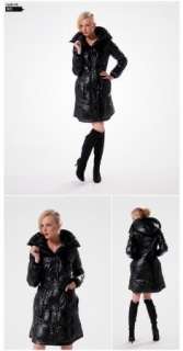   Womens Fashion Hooded Down Parka Coat Outwear Jacket Long Black  