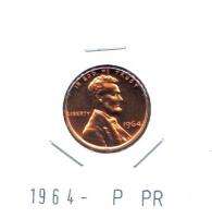 BU** 1964 PROOF LINCOLN MEMORIAL CENT PENNY  