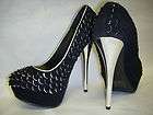LILIANA BLACK AND SILVER WOMENS PUMPS SIZE 6 STYLE KIRSTEN
