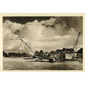  1935 Fishing Village Luzon Philippines Photogravure 
