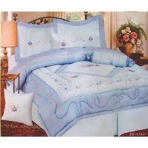 Pink Embroidery Queen Comforter/bedding Set: Home 