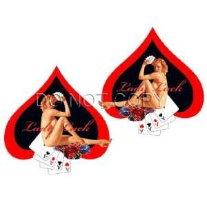  Sexy Lucky Lady PinUp Guitar Decals #259 Musical 