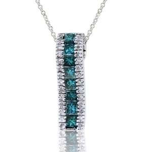  Effy Jewelers Blue Diamond & White Diamond Pendant in 14k 