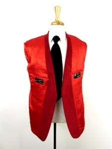 vintage mens bright red LEBARON ULTRA SUEDE jacket blazer sport coat 