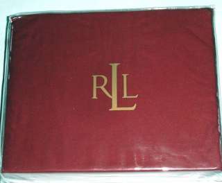 Ralph Lauren Lawton Duvet Cover Full Queen Solid Garnet 400 TC Supima 