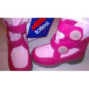  Totes Kids Pink 2 tone Fur Lined Boots Little Girl Size 7 