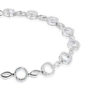   Link Diamond Bracelet  0.15 cttw   7 inch: My Love Group Corp: Jewelry