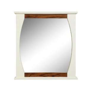   Natasha 30 Inch Rectangular Wall Mirror, Black Limba with White Gloss