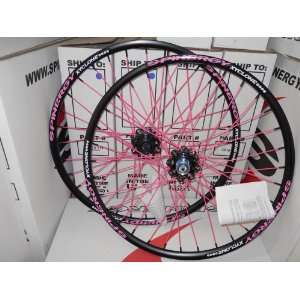  Spinergy XYCLONE MTB Disc Wheelset, Pink Spokes Sports 