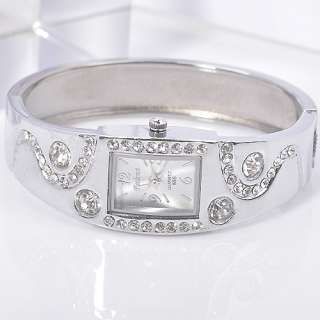 Hot Fashion gift lady crystal bracelet bangle quartz watch  