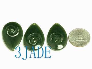 New Zealand Maori Koru Natural Nephrite Jade Pendant  
