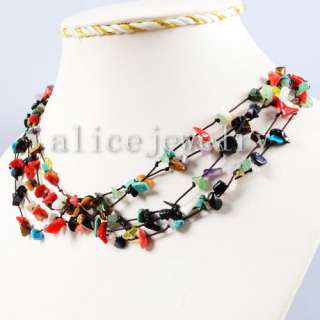 Multi kind Stone Chip Necklace 20 GN233  
