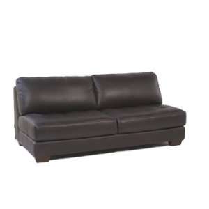  Zen Mocha Leather Armless Sofa