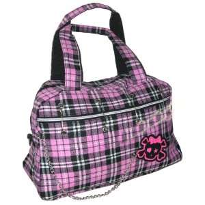  Large Safety Pin Design Punk Pink Duffle Bag: Sports 